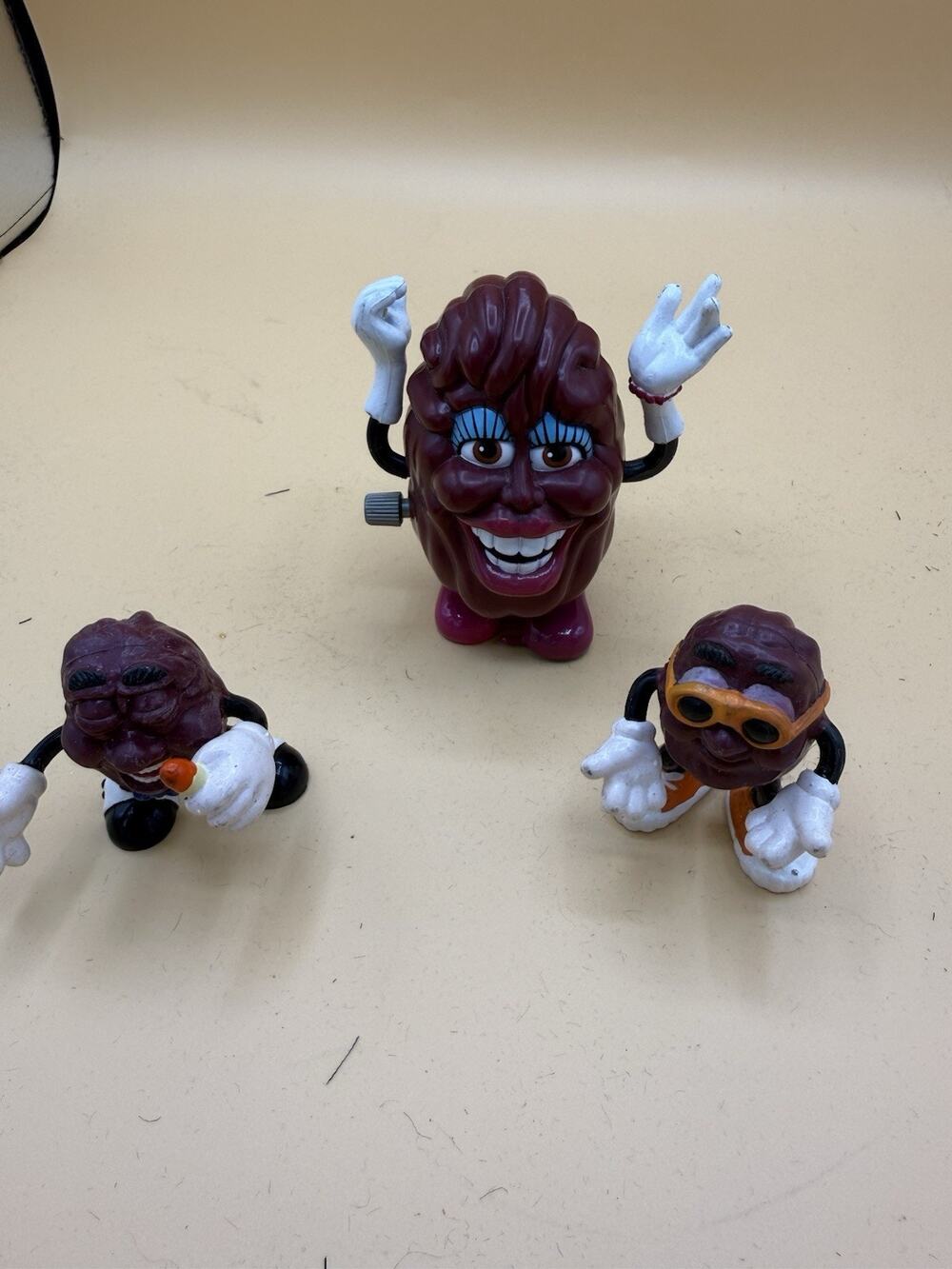 Vintage California Raisins Lot 3 Figures 1 Wind Up & 2 PVC Applause 1980s Toy